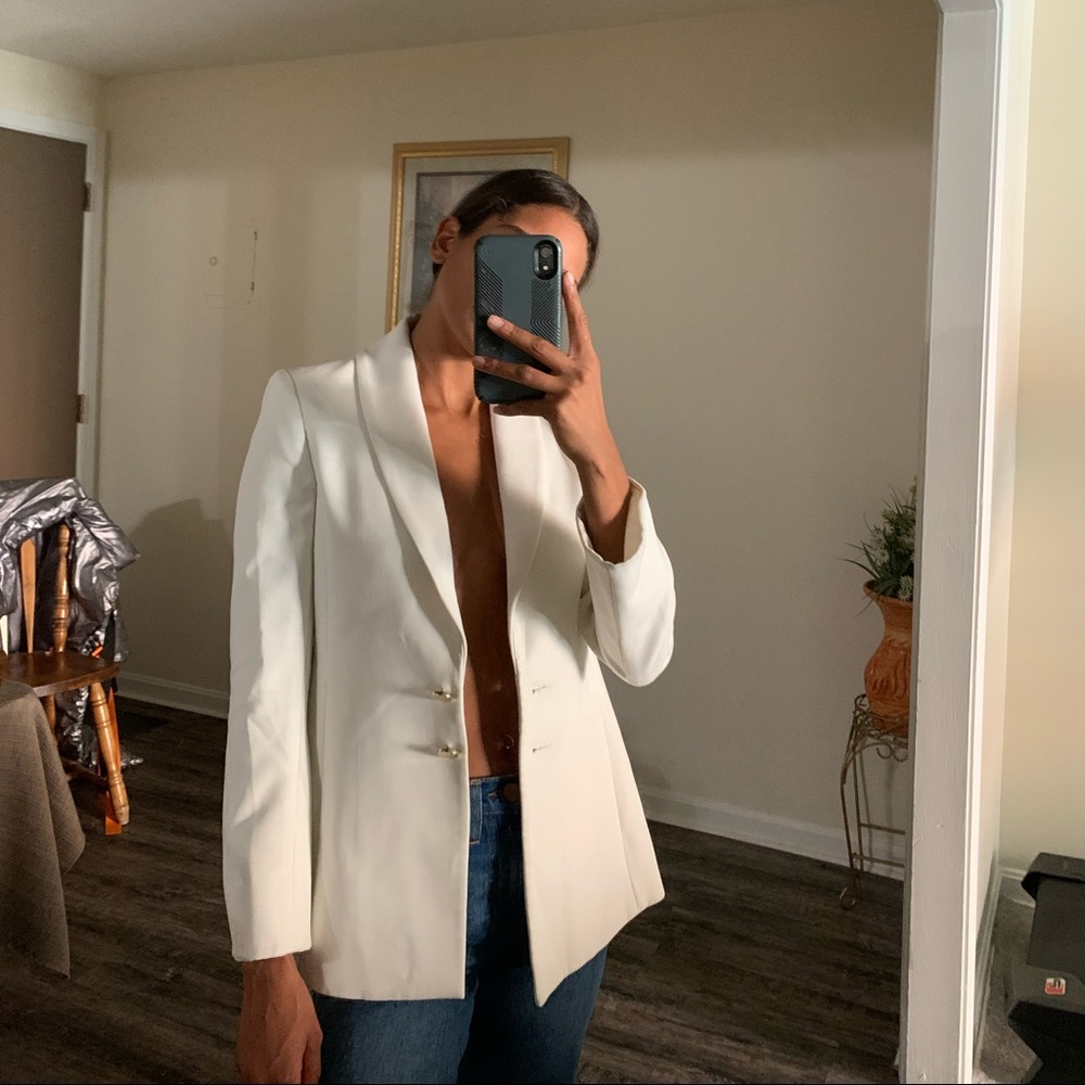 alice + olivia white blazer! size 0!